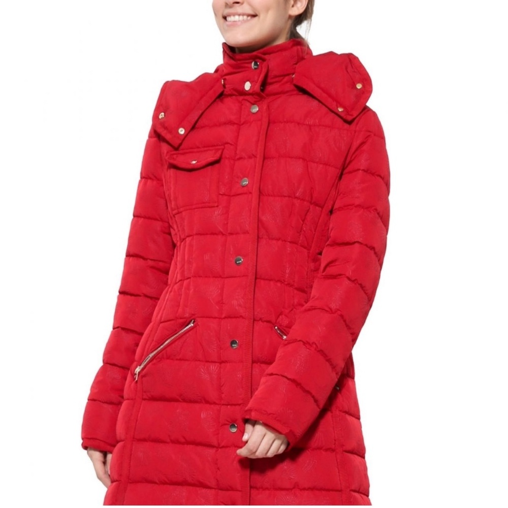 Desigual red winter puffer coat abrig Pisa